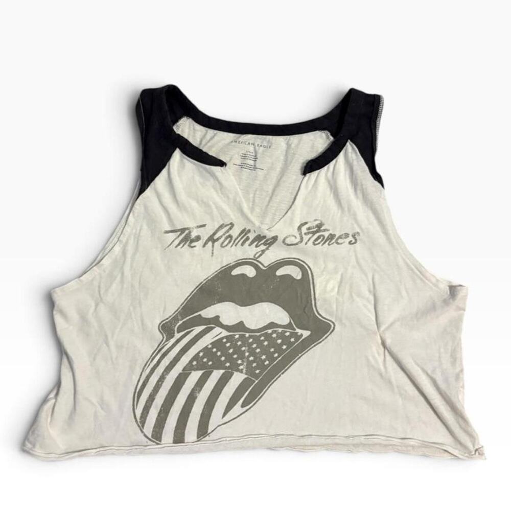 American Eagle Rolling Stones Cropped Tee